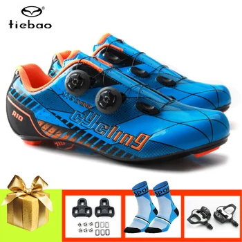 TIEBAO men carbon cycling shoes ultralight дишаща SPD-SL педали професионални пътни велосипедни обувки superstar bicycle shoes