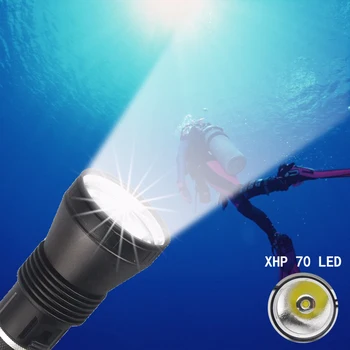 Topcom XHP70 професионален led фенерче за гмуркане IP68 Power Light гмуркане светлина подводен 50 м подводен светлина с опашката въже