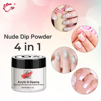 TP 28g 1oz 12 Color 4 in 1 Нокти Acrylic & Dipping Powder French Нейлз Art Carving Extension Decoration Dip Powder System