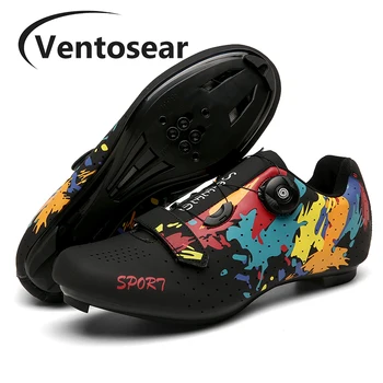 Ventosear Men Flat Road Cycling Sneakers Women Spring Mountain Ендуро Състезания Speed Bicycle Shoes Male Indoor Spinning Shoes