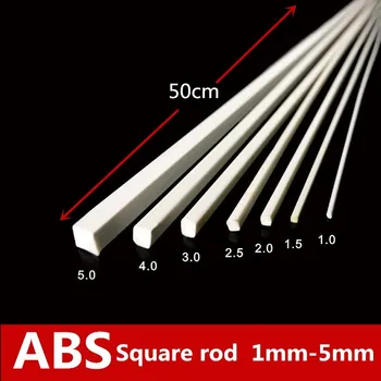 Wiking 100 бр. от 1-5 мм, ABS, бял пластмасов квадратен прът, използван при производството на строителна модели