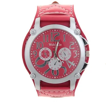 WoMaGe New Fashion Ladies ръчен часовник Big Dial Watch Women Leather Band Casual relogio feminino кварцов часовник reloj mujer