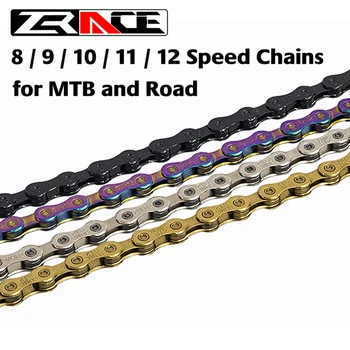 ZRACE YBN / SUMC велосипедна верига 8S 9S 10S 11S 12 Speed МТБ пътни велосипедни вериги , неон , цветни , черни , златни , 114/120/126L