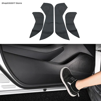 Автомобилна Врата Anti-Kick Pad Carbon Fiber Leather Door Protection Film Етикети За Toyota Corolla 2019 2020 2021 Автомобилни Аксесоари