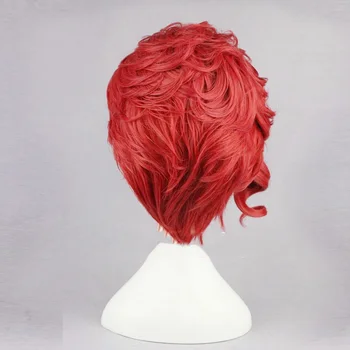 Аниме Jojo ' s Bizarre Adventure Kakyoin Noriaki cosplay перука Червена къдрава къса термоустойчиви синтетични коса перуки + перука капачка