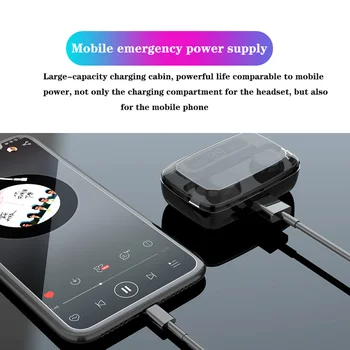 Безжични слушалки Bluetooth V5.0 M11 TWS Touch Control стерео спортни слушалки намаляване на шума Слушалки слушалки с блок захранване