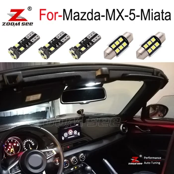 Бял led табела лампа + LED вътрешността на купола на багажника светлини + LED обратната опашка лампи за Mazda MX5 MX-5 Miata ND до 2016 2019 2020