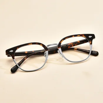 Високо Качество Класически Ацетат Квадратни Очила Пода Рамки За Очила На Мъже, Жени Ретро Половината От Рамката На Оптични Предписани Очила