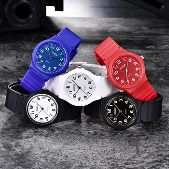 Голяма марка часовници мъжка мода дъвка Sutdents водоустойчиви Спортни кварцов ръчен часовник Montres de Marque de Luxe черно 9726