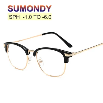 Готови очила за късогледство разстояние от sph -1 -1.5 -2 -2.5 -3 -3.5 -4 -4.5 -5 -5.5 -6 Мъже, Жени престижна недалновидни очила с диоптриями UF22