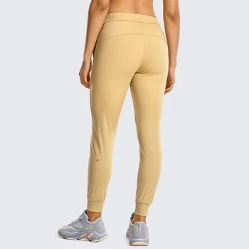 Дамски участък Drawstring Jogger приталенные спортни панталони с маншети и джобове ежедневни панталони за почивка-28 инча