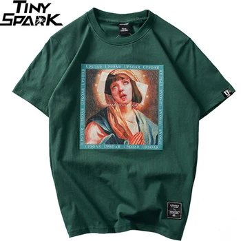 Дева Мария Мъжки тениски 2020 смешно отпечатани с къс ръкав тениски на лято, хип-хоп Майк градинска ежедневни памучни потници тениски на нова