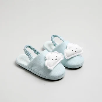 Детски памучни чехли за момчета и момичета прекрасни плюшени домашни обувки Детски пантофки зимни закрити пързалки топло памучен обувки