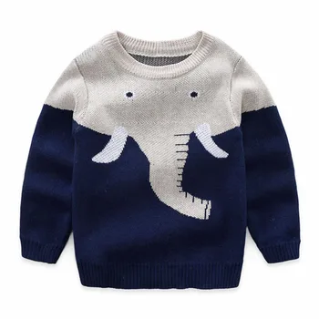 Детски пуловер памук кръгла яка карикатура момче пуловери