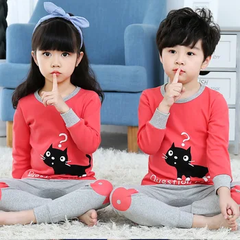 Деца момчета пижама момиченце зима памук, комплекти детски домашно облекло пижама за момче пижами, детски пижами от 2-13Y тийнейджърката дрехи