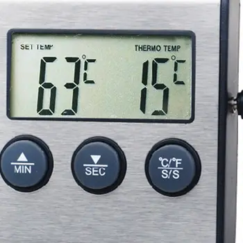 Дигитален кухненски термометър с LCD дисплей дълга сонда аларма за печене на фурна храна барбекю термометър