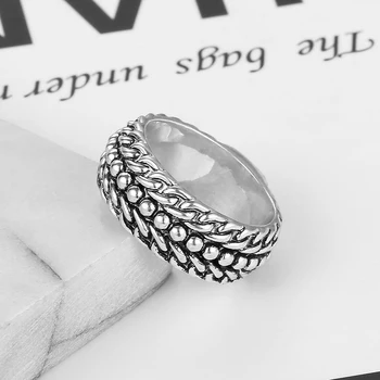 Древен сребърен цвят, ретро мъжки безименния пръст на пънк Буда пръстен на пара бижута на едро Bijoux Femme годежен пръстен аксесоари