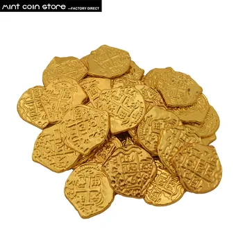 Европейското съкровище на Испания Дублон златна монета , Карибски серия пиратски филм монета разликата цветове монети, за да изберете 100 бр./лот