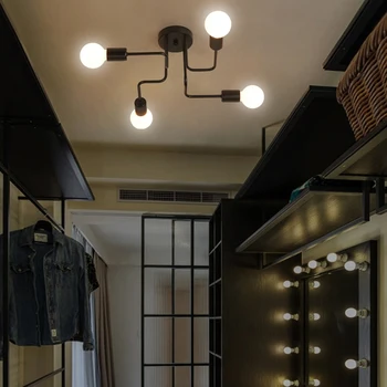 Железен Висящ Лампа Industrial Led Lamp Modern Spider Pendant Лампа Black Loft Hanglamp Industrieel Living Room Luminaire Suspendu
