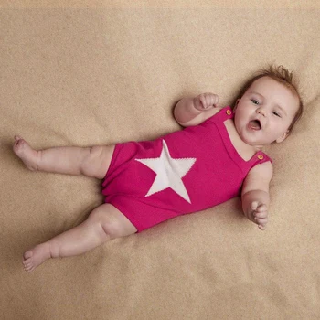 Звездата на Плетене на една кука тялото новородени момчета боди без ръкави тела Близнаци Детски дрехи каишка деца момичета боди есен плета дете