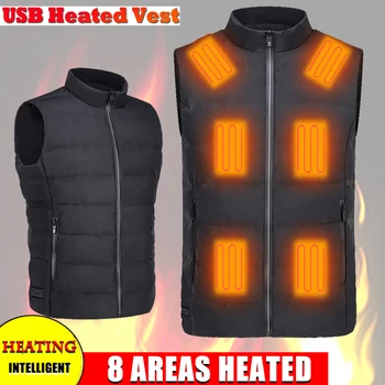 Зимна топла дамски/мъжки яке с топъл жилетка USB Heated Vest Electric Heating Яке Body Warmer топло за жени нагревателен жилетка