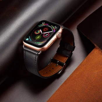 Каишка от естествена кожа за Apple Watch 3 4 5 Band 40 мм 44 мм 42 мм 38 мм контур каишка за iwatch coreas de aple watch cinturino
