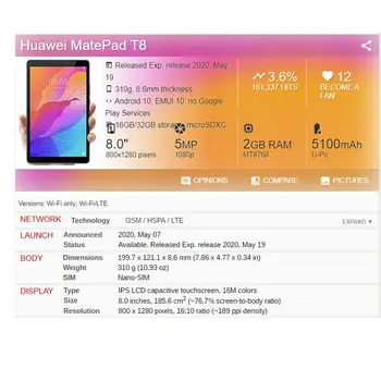 Калъф Huawei MatePad Т8 Cover Kobe2-L03 KOB2-L09 Funda Slim Tablet Magnetic Folding Stand Shell Capa на Корпуса
