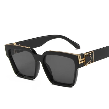Луксозна марка мъжки слънчеви очила 2021 тенденция steampunk слънчеви очила мъжки дизайнерски ретро ретро квадратни слънчеви очила за мъже жени класика