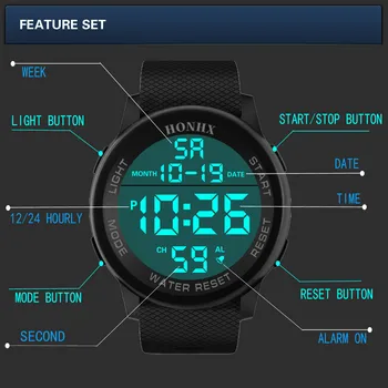 Луксозни модерни ежедневни мъжки часовници аналогов цифров военни спортни led водоустойчив часовник биг часовници Hot relogio masculino