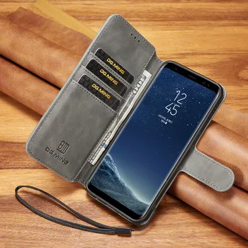 Луксозни оригинални кожени калъфи за телефони Fundas Samsung Galaxy S8 S8 Plus case Корпуса на Galaxy S8Plus флип магнитен калъф за чантата