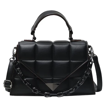 Луксозни Пу кожени чанти жени, малки чанти за рамо дизайнер на дамски верига чанта ежедневни Crossbody чанта за жени