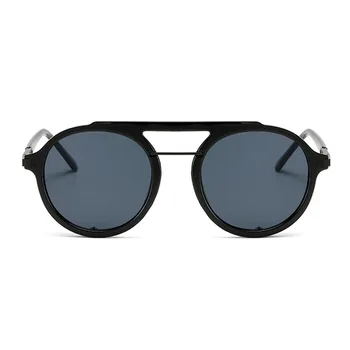 Мода steampunk слънчеви очила с Кръгли нюанси марка дизайнер на жените и мъжете ретро слънчеви очила с UV400 очила Oculos de sol