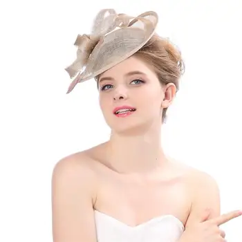 Мода сватба жени wizard Пени окото шапка панделки и пера парти шапка дамски шапка