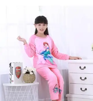 Момичета, момчета, деца коралов руно карикатура пижами за деца от домашно облекло пижами топли сгъстяват Есен Зима фланелен пижами Mujer
