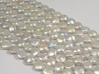 Нов AA Бяло Монетен перли 11-12 мм, истински сладководни перли, естествен блясък круши