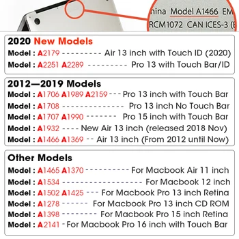 Новият кристален калъф за Apple Macbook Air Pro Retina M1 Чип 11 12 13 15 16 инча, калъф за 2020 air pro13 A2179 A2251 A2337 A2338