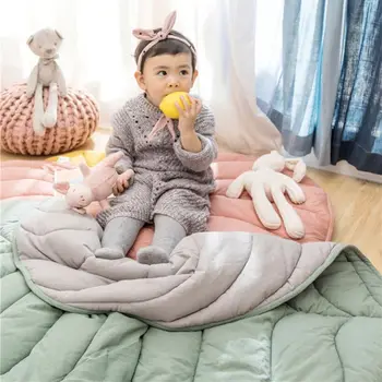 Новороденото дете хлопчатобумажный килим одеяло форма на лист постепенната игри мат килим Декор GXMB