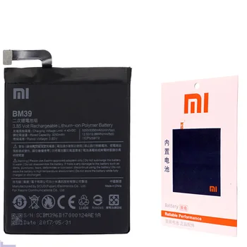 Оригинален BM39 батерията на телефона за Mi6 батерии Xiaomi Mi 6 резервни батерии Xiomi bateria 