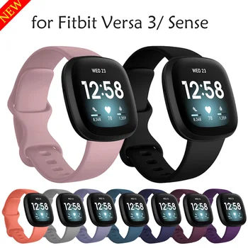 Оригинален силиконов каишка за часовник Fitbit Versa 3 Sense каишка за часовник Soft Sport цветни ръчни ленти за аксесоари Fitbit Sense Versa 3
