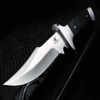 Открит нож Нож за самозащита фиксиран край ловен нож поле къмпинг преносим джобен прав нож