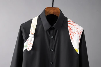 Памук Мъжки ризи са с високо качество с дълъг ръкав презрамка срастване случайни Мъжки ризи Slim Fit Мъжки ризи рокли 4xl