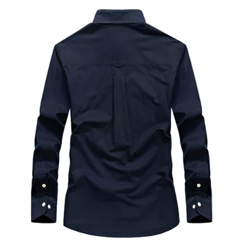 Плюс размер 5XL 6XL военна риза мъжете пролет есен памук с дълъг ръкав, Мъжки ежедневни ризи ризи мъжки Camisa Masculina