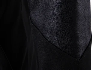 Поло hoody мъжете 2020 Пролет hoody Мъжки блузи мода Obique светкавица палто, яке плетене+PU лоскутные качулки