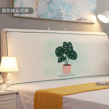 Прости модерни зелени растения, печатане на капака на леглото напълно затворена еластична пылезащитную капака на таблата/ защитно покритие