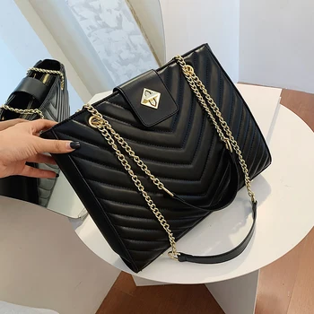 Решетчатая голяма чанта 2020 мода нов високо качество изкуствена кожа дамски дизайнерска чанта с голям капацитет на рамото си чанта пратеник
