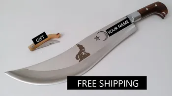 Ръчно изработени качеството на занаятчийското мачете и малък рог джобен нож острието на Катана къмпинг, лов ловец на Диви Kukri Нож ловец KNC-97