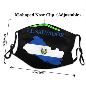 Салвадор Карта Флаг Маска Прахоустойчив Регулираща Маска За Лице, Защитно Покритие Мъжете Респиратор Устата-Муфель