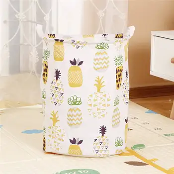 Сгъваема водоустойчив памучен бельо кошница за дрехи, чанта за съхранение на детски играчки, домакински кошница за съхранение на дрехи за дома за печат чанти 45*35см