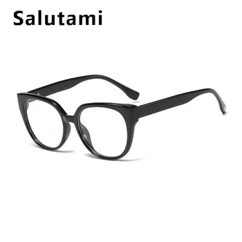 синьо черна късогледство дограма точки жените стари квадратни котешко око прозрачни очила дамски компютърни очила ретро дизайн прозрачни нюанси