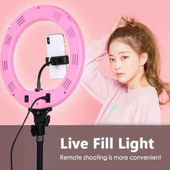 Снимка за Youtube LED Selfie студено на топло осветление Dimmable LED Light Ring телефон и видео светлина пръстен лампи ръб на светлината